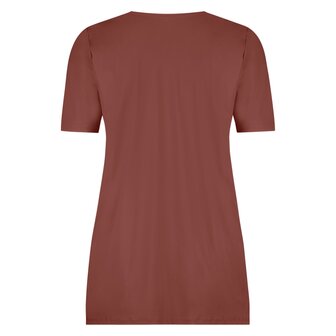 Plus Basics T-shirt met ronde hals in de kleur cacao