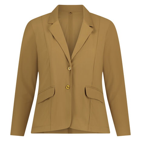 Plus Basics korte blazer in caramel.