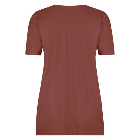 Plus Basics T-shirt met ronde hals in de kleur cacao